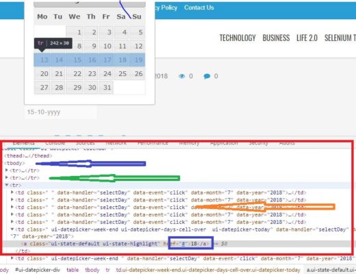 handling calendar in selenium webdriver