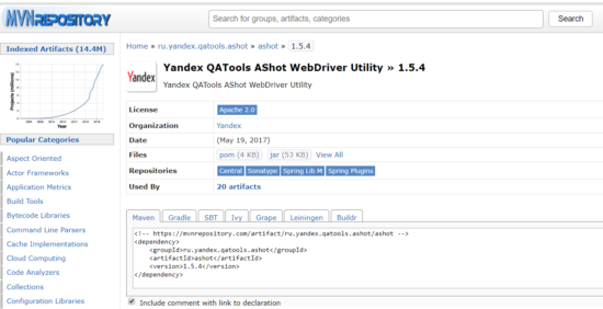 Yandex QATools Ashot Utility Image comparison testing