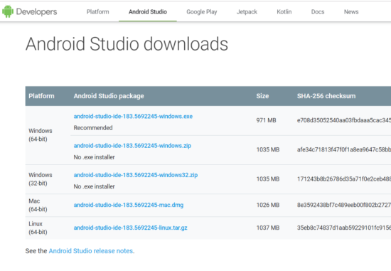 Download Android Studio