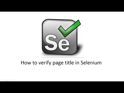 Verify title in selenium