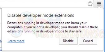 Disable Developer Mode Extensions