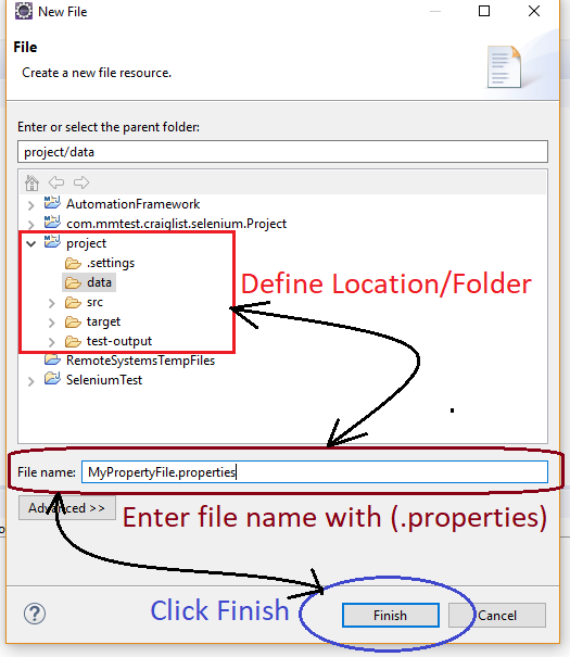 Create properties file