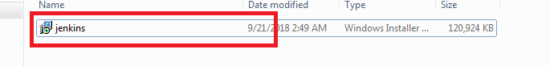 Jenkins Installer file