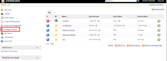 Manage jenkins