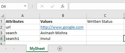 Store data from excel sheet