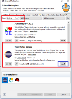 TestNG Eclipse Marketplace