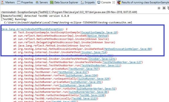 Passed Try catch expected Exceptions