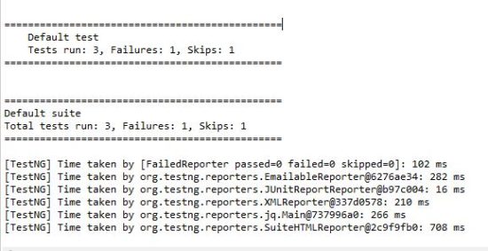 TestNG Listener ITestListener status