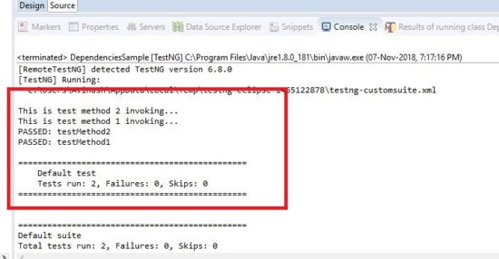 test dependencies by method