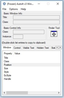 AutoIt tool v3 Frozen