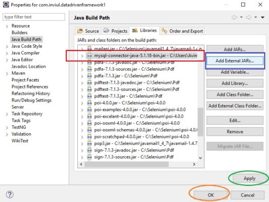 Database testing mysql connector