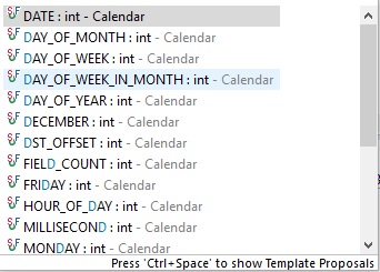 Calendar class method