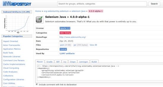 Selenium 4 maven repository