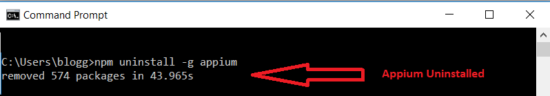 Uninstall Appium