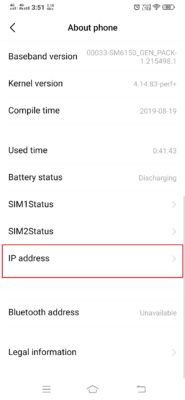 Get IP Address Appium tests