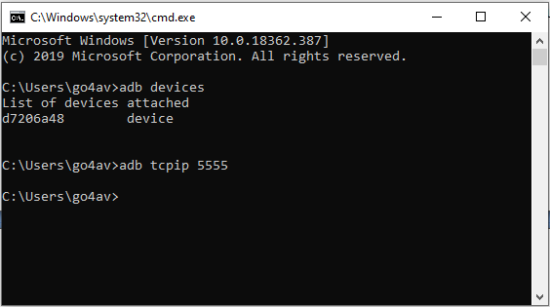 adb tcpip Appium tests